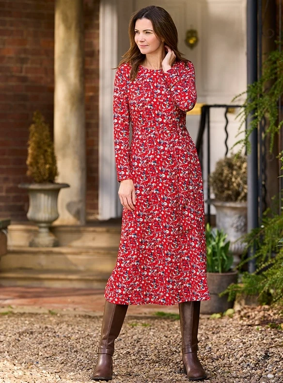 Jerseykleid mit Bindegürtel