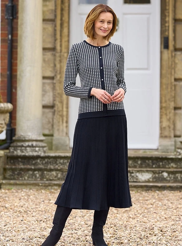 Jacquard-Cardigan aus Merinowolle