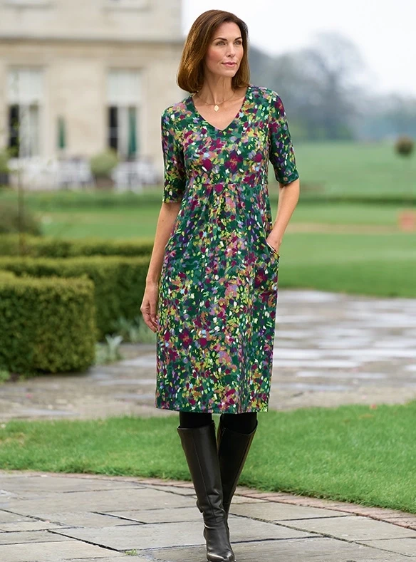 Jerseykleid in herbstlichen Farben