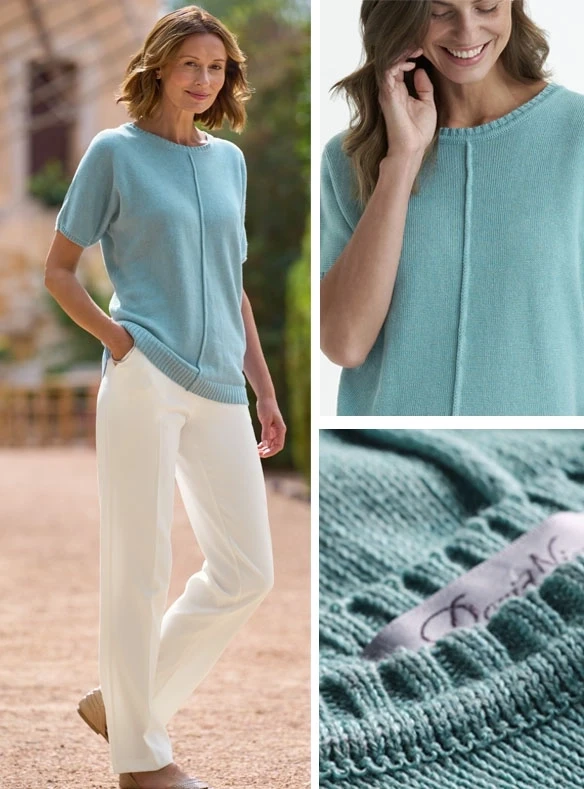 Strickpulli aus Leinenmix