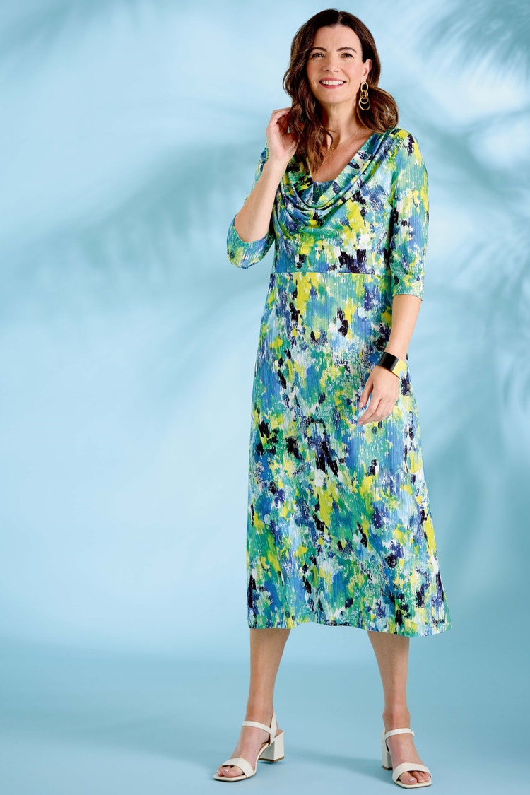 Modell: 5060 Jerseykleid mit Wasserfallausschnitt