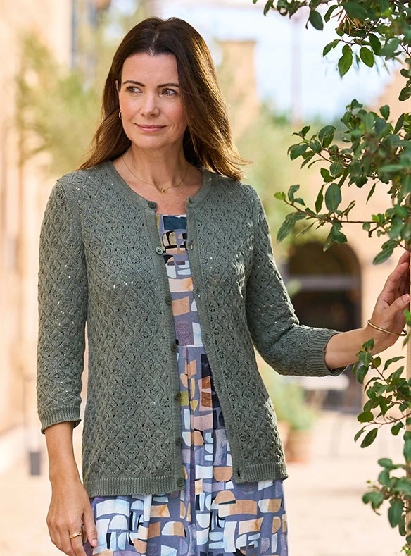 Cardigan aus Baumwolle und Leinen