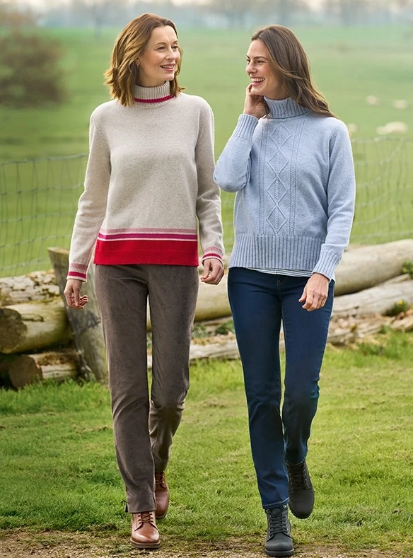 Baumwollmix-Hose mit schlankem Bein (left)