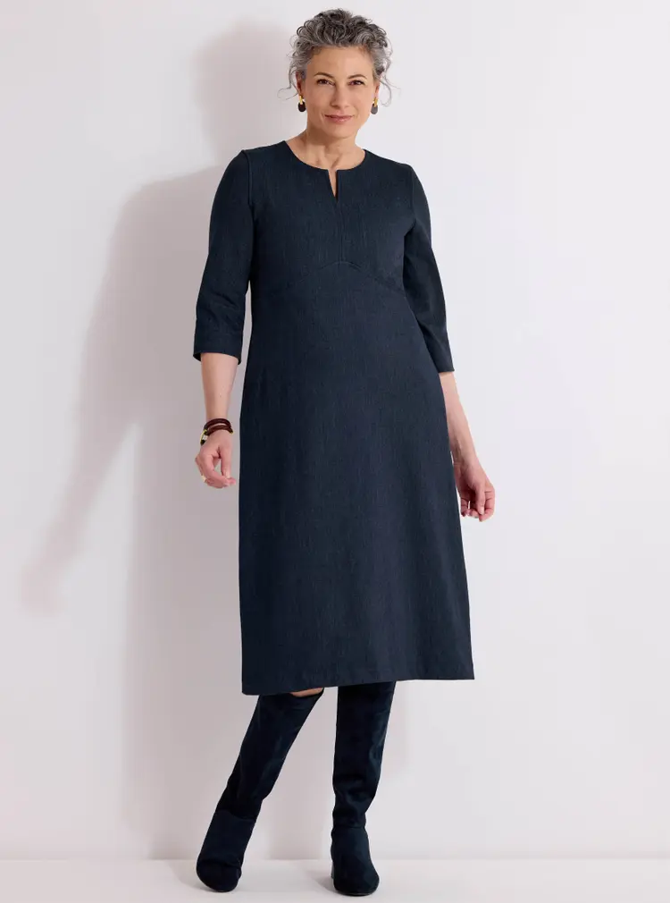 Shiftkleid in Denim-Optik