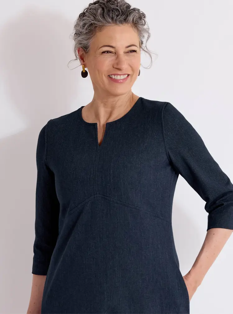 Shiftkleid in Denim-Optik