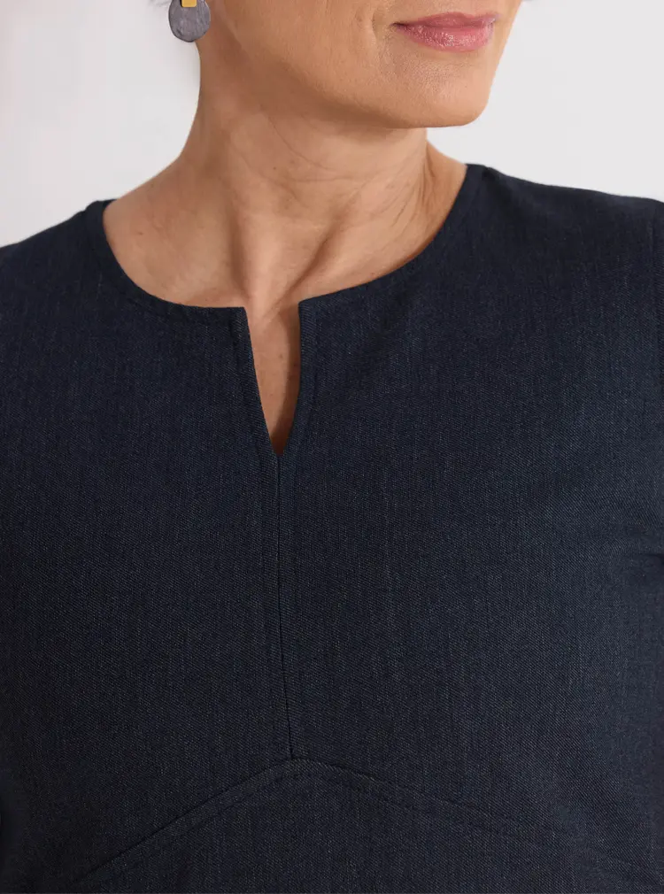 Shiftkleid in Denim-Optik